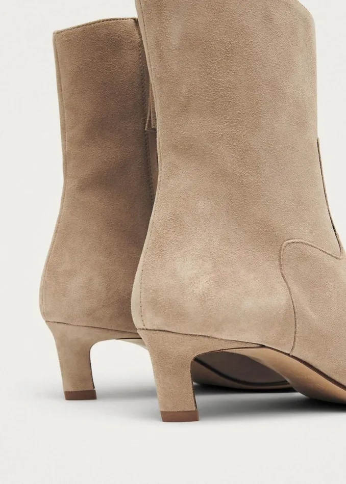 Boots Women ALOHAS Nash Suede Beige Leather Ankle Boots