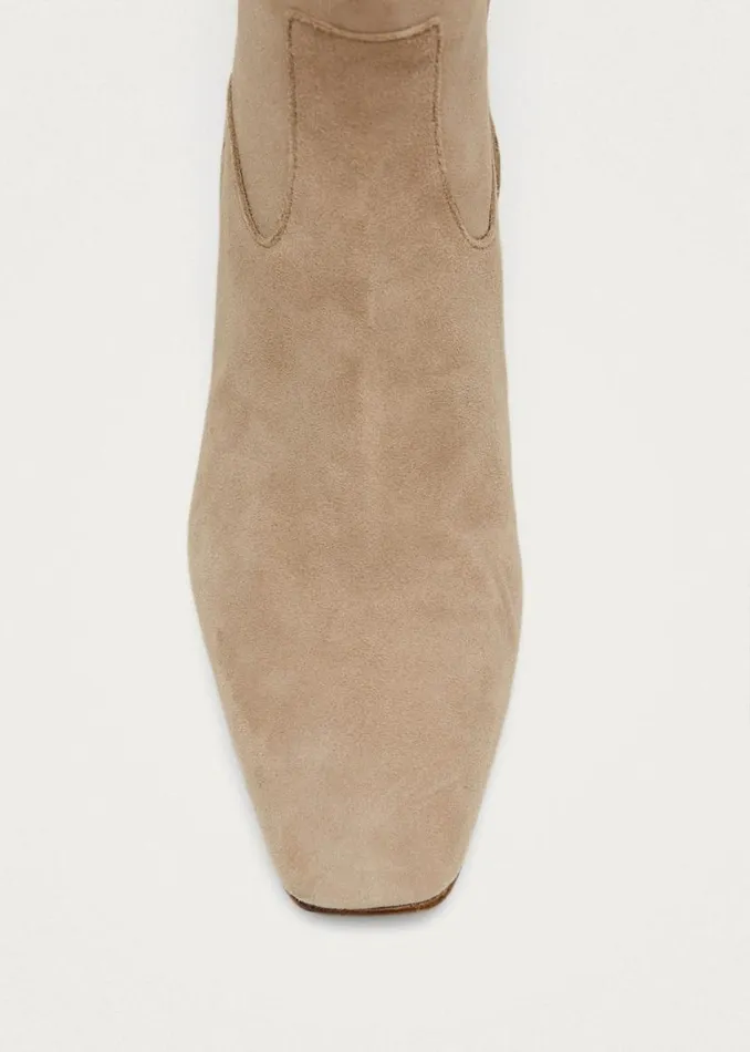 Boots Women ALOHAS Nash Suede Beige Leather Ankle Boots