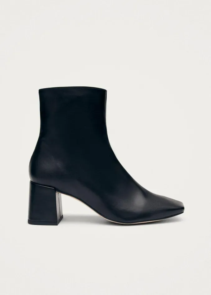 Boots Women ALOHAS Watercolor Black Vegan Leather Ankle Boots
