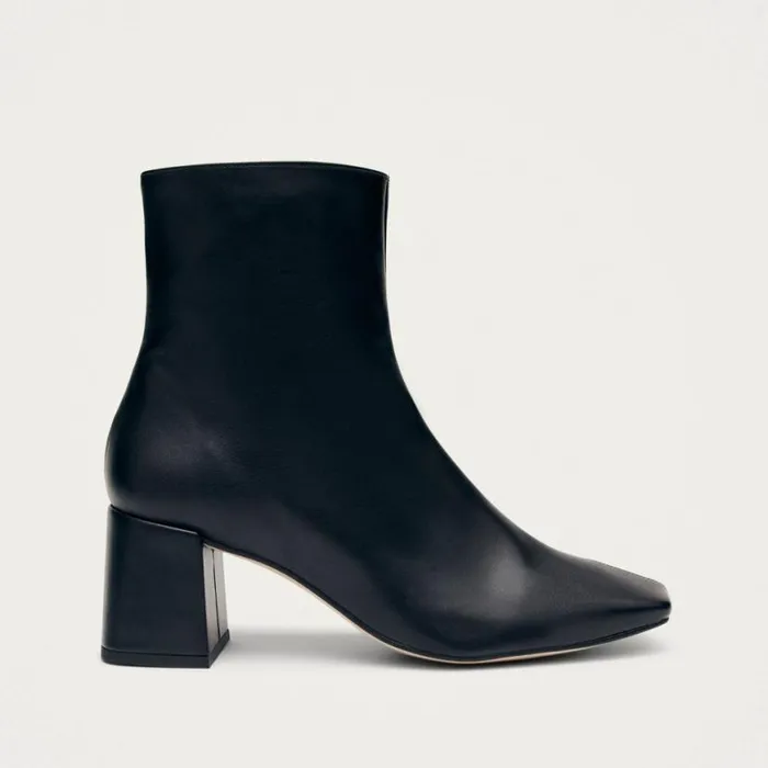 Boots Women ALOHAS Watercolor Black Vegan Leather Ankle Boots