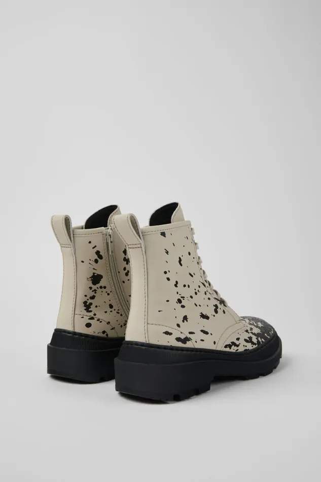 Boots Women Camper Brutus Trek MICHELIN White And Black Leather Boots