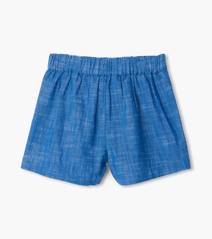 Bottoms Girls Hatley Girls Belted Chambray Paper Bag Shorts