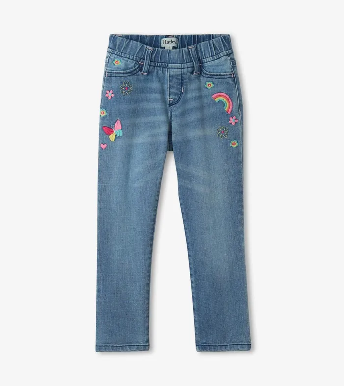 Bottoms Girls Hatley Girls Pretty Patches Stretch Jeans