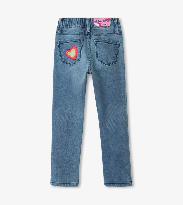 Bottoms Girls Hatley Girls Pretty Patches Stretch Jeans