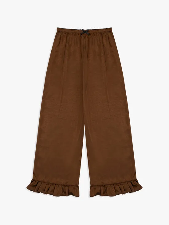 Bottoms Liora Ruffle Pant Chocolate 8211 Lisa Says Gah Women