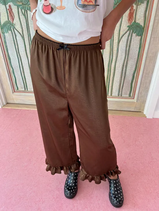 Bottoms Liora Ruffle Pant Chocolate 8211 Lisa Says Gah Women