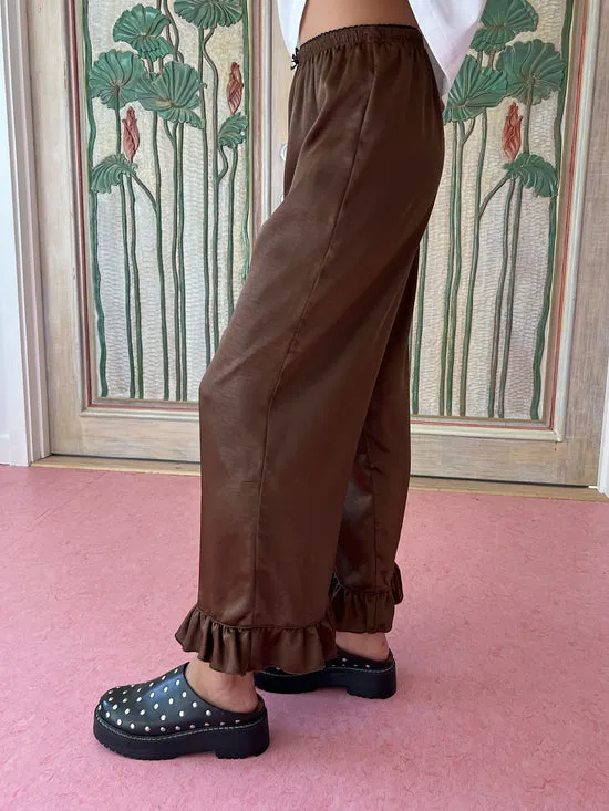 Bottoms Liora Ruffle Pant Chocolate 8211 Lisa Says Gah Women