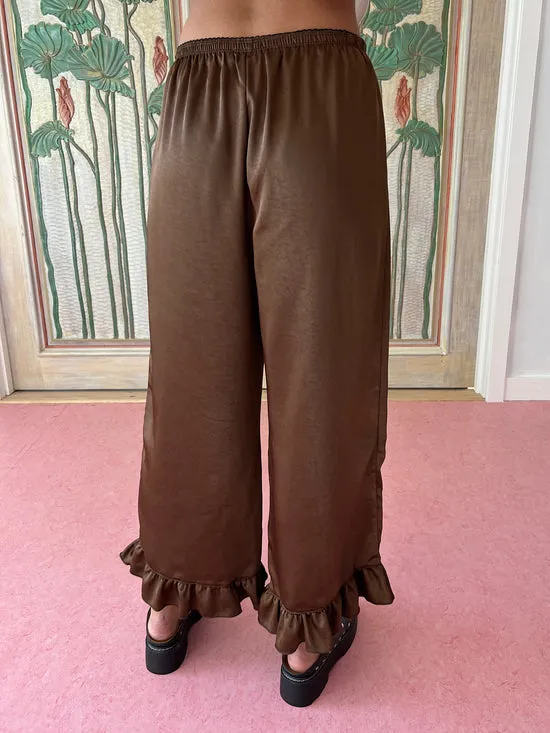 Bottoms Liora Ruffle Pant Chocolate 8211 Lisa Says Gah Women