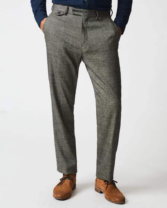 Bottoms Men Billy Reid Flat Front Trouser Blackwhite