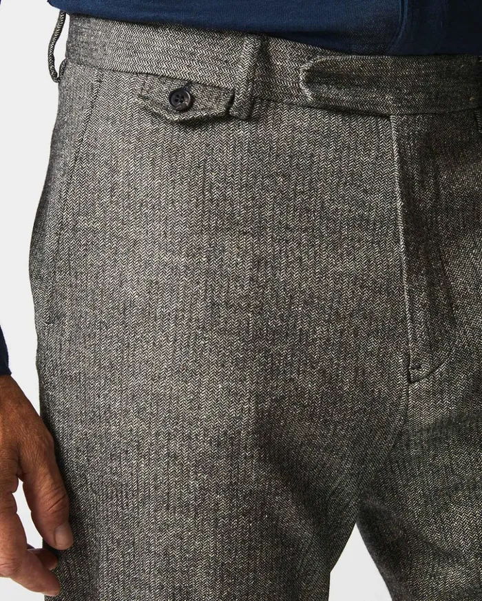 Bottoms Men Billy Reid Flat Front Trouser Blackwhite
