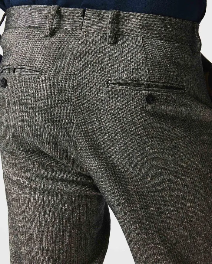Bottoms Men Billy Reid Flat Front Trouser Blackwhite