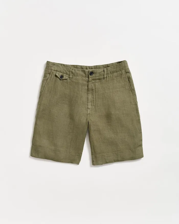 Bottoms Men Billy Reid Linen Moore Short Olive