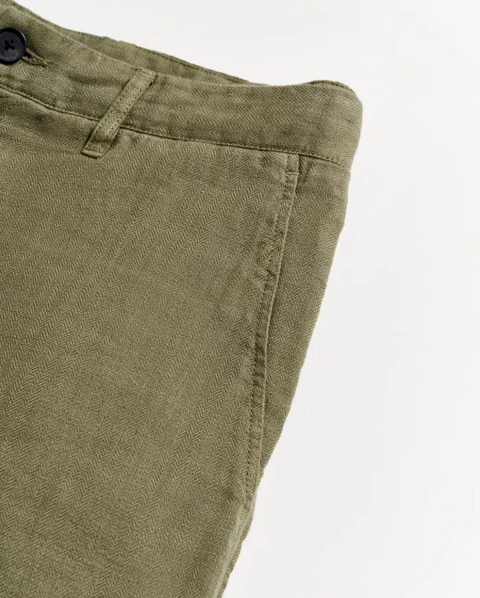 Bottoms Men Billy Reid Linen Moore Short Olive