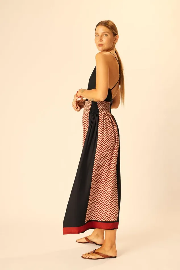 Bottoms Shop Natalie Martin BELLA SKIRT Block Zigzag Noire