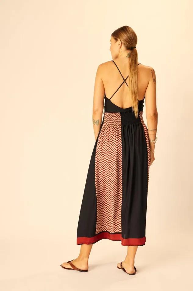 Bottoms Shop Natalie Martin BELLA SKIRT Block Zigzag Noire