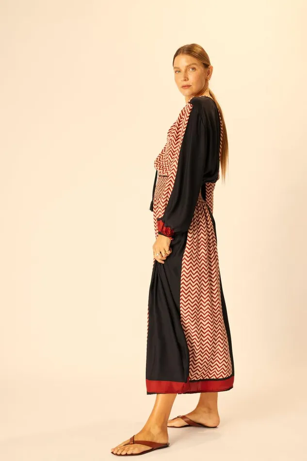 Bottoms Shop Natalie Martin BELLA SKIRT Block Zigzag Noire