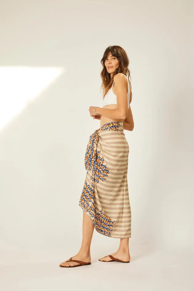 Bottoms Shop Natalie Martin SARONG Batik Coral Bluecoffee