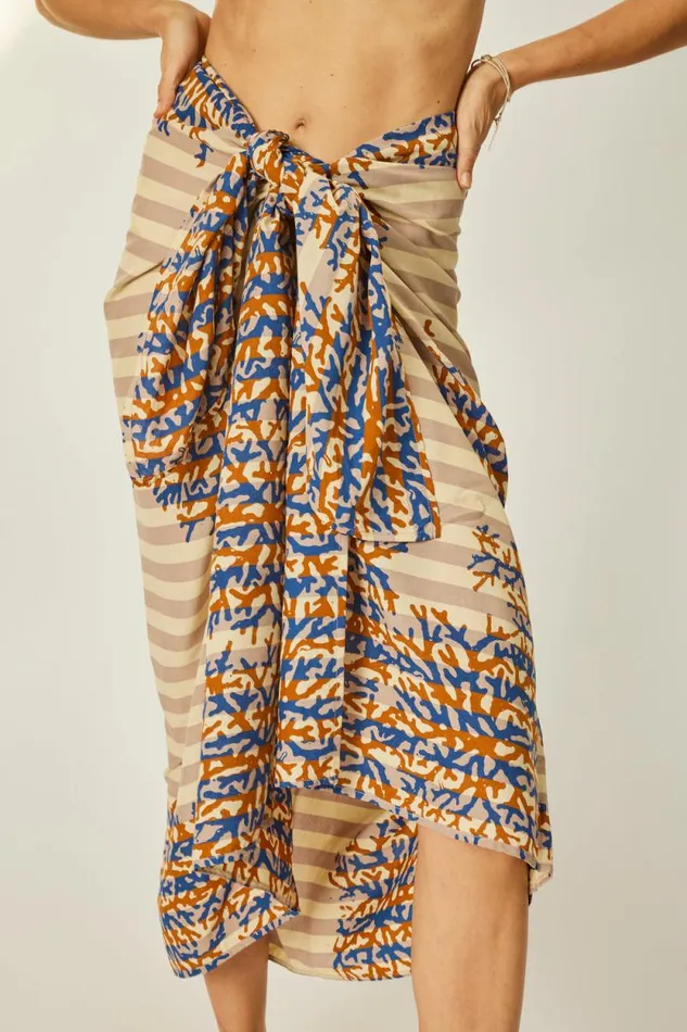 Bottoms Shop Natalie Martin SARONG Batik Coral Bluecoffee