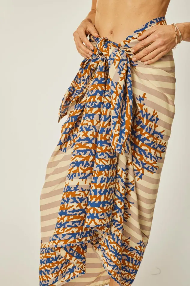 Bottoms Shop Natalie Martin SARONG Batik Coral Bluecoffee
