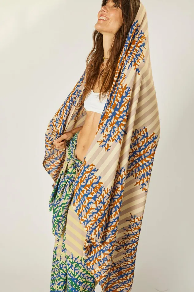 Bottoms Shop Natalie Martin SARONG Batik Coral Bluecoffee