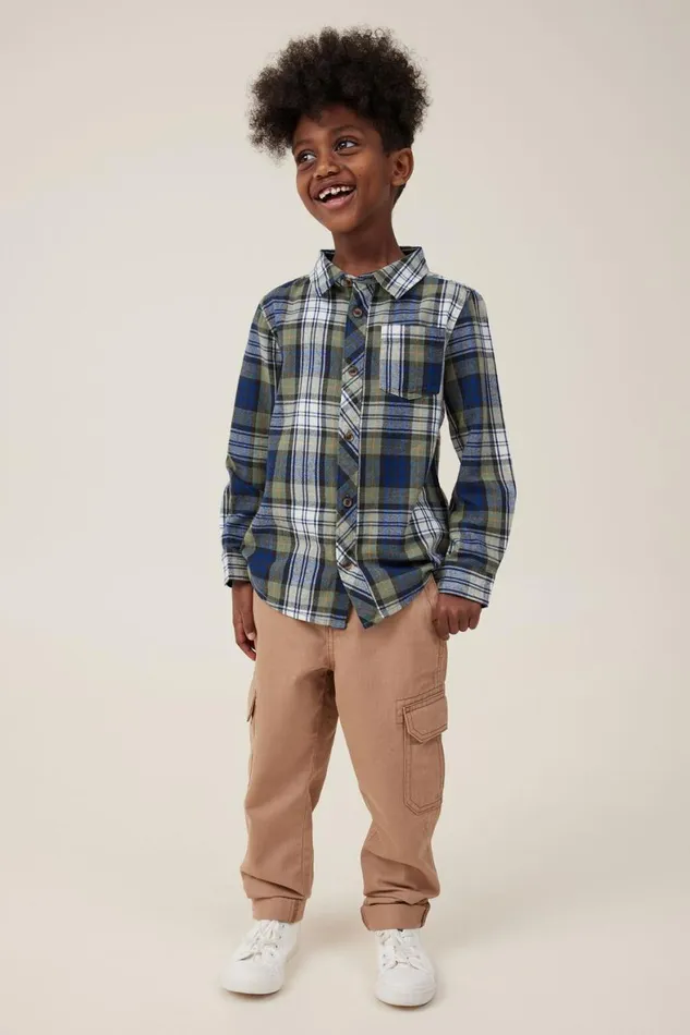 Boys 214 Pants and Jeans Cotton On Cargo Pant Taupy Brown