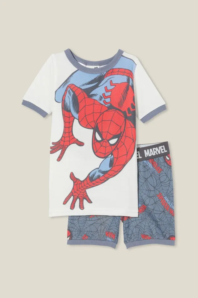 Boys 214 Sleepwear Cotton On Sawyer Super Soft Short Sleeve Pyjama Set License Lcn Mar Vanillaspiderman Crawl