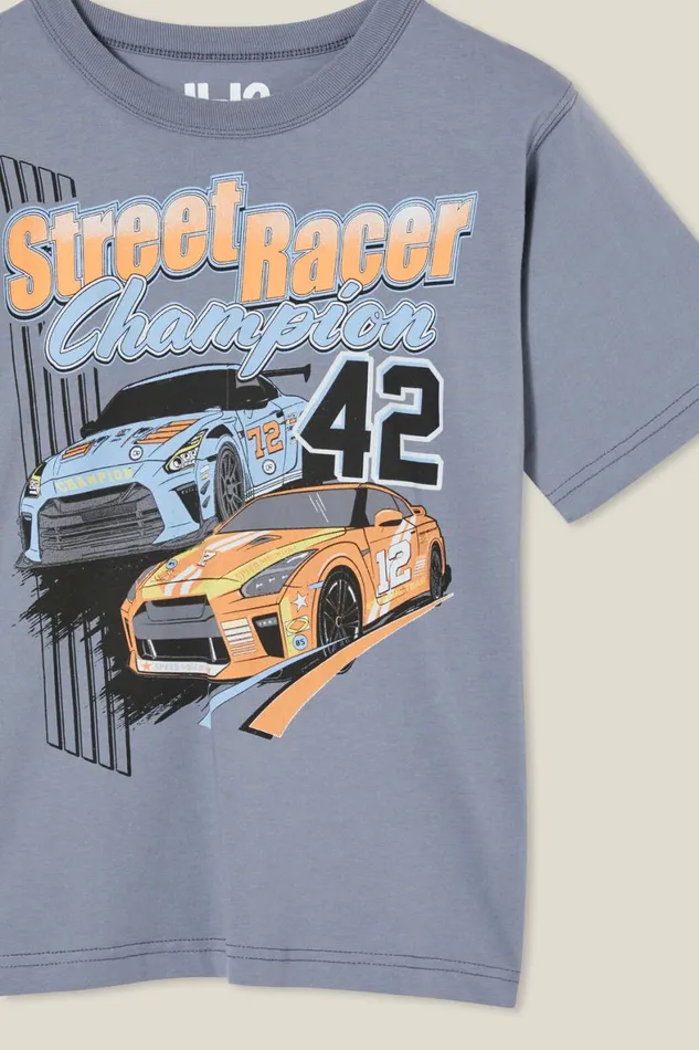 Boys 214 Tops and TShirts Cotton On Jono Short Sleeve Print Tee Steelstreet Racer Champion