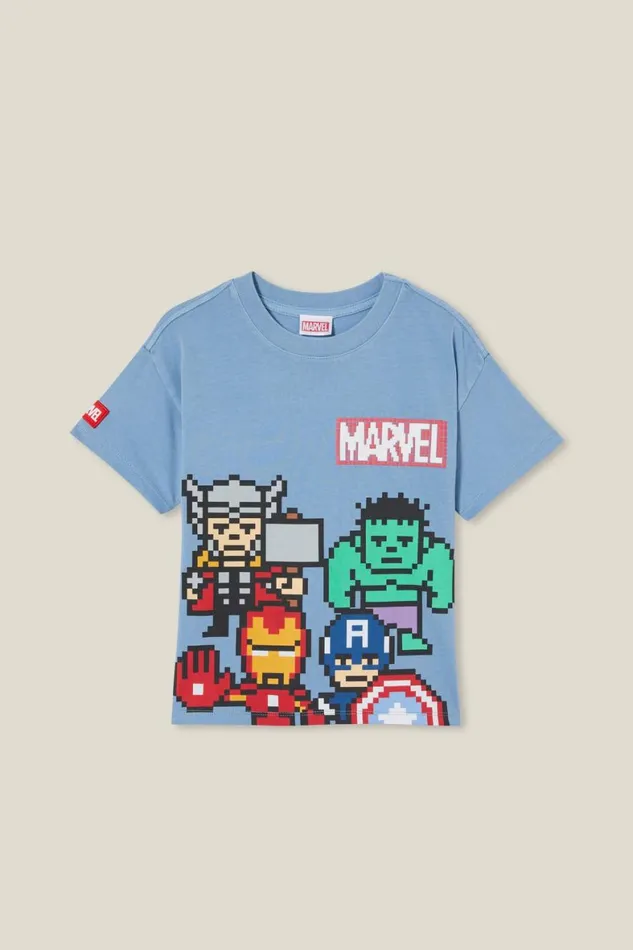Boys 214 Tops and TShirts Cotton On License Drop Shoulder Short Sleeve Tee Lcn Mar Dusty Bluemarvel Group Boys 214 Tops and TShirts Cotton On License Drop Shoulder Short Sleeve Tee Lcn Mar Dusty Bluemarvel Group