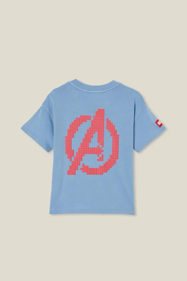 Boys 214 Tops and TShirts Cotton On License Drop Shoulder Short Sleeve Tee Lcn Mar Dusty Bluemarvel Group