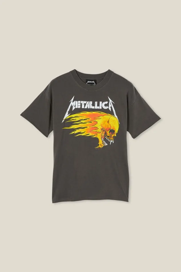 Boys 214 Tops and TShirts Cotton On License Quinn Short Sleeve Tee Lcn Pro Phantommetallica Skull Boys 214 Tops and TShirts Cotton On License Quinn Short Sleeve Tee Lcn Pro Phantommetallica Skull
