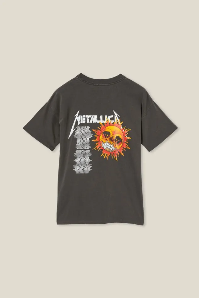 Boys 214 Tops and TShirts Cotton On License Quinn Short Sleeve Tee Lcn Pro Phantommetallica Skull