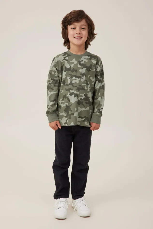 Boys 214 Tops and TShirts Cotton On The Essential Long Sleeve Tee Camo Yardage