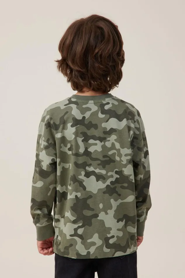 Boys 214 Tops and TShirts Cotton On The Essential Long Sleeve Tee Camo Yardage
