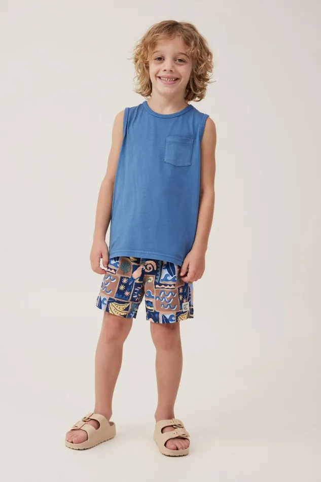 Boys 214 Tops and TShirts Cotton On The Essential Tank Petty Blue Wash