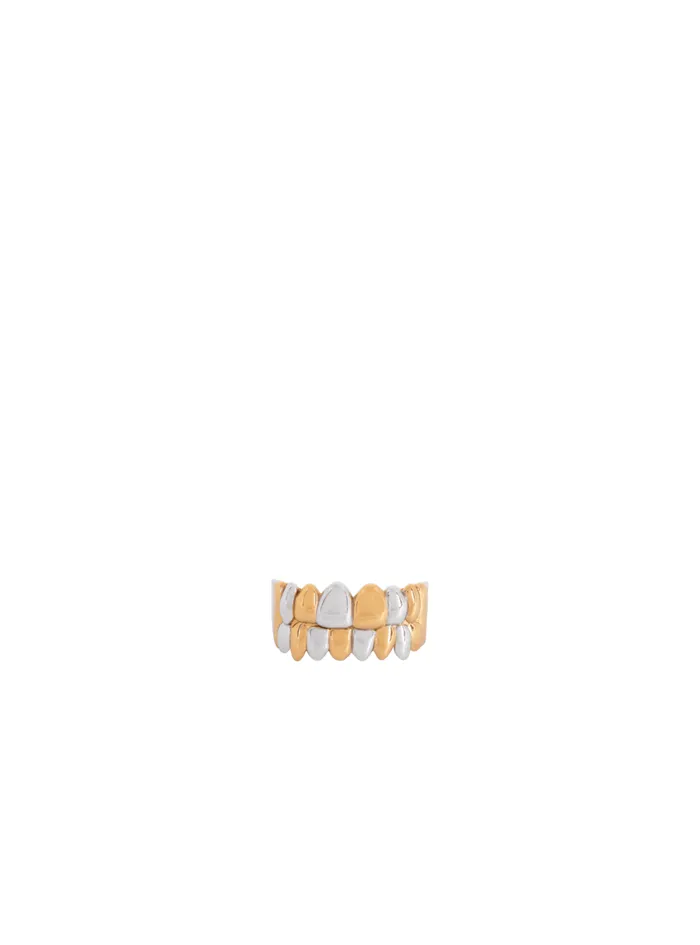 Brass Double Grillz Ring Gold Men Balmain Fashion Jewelry