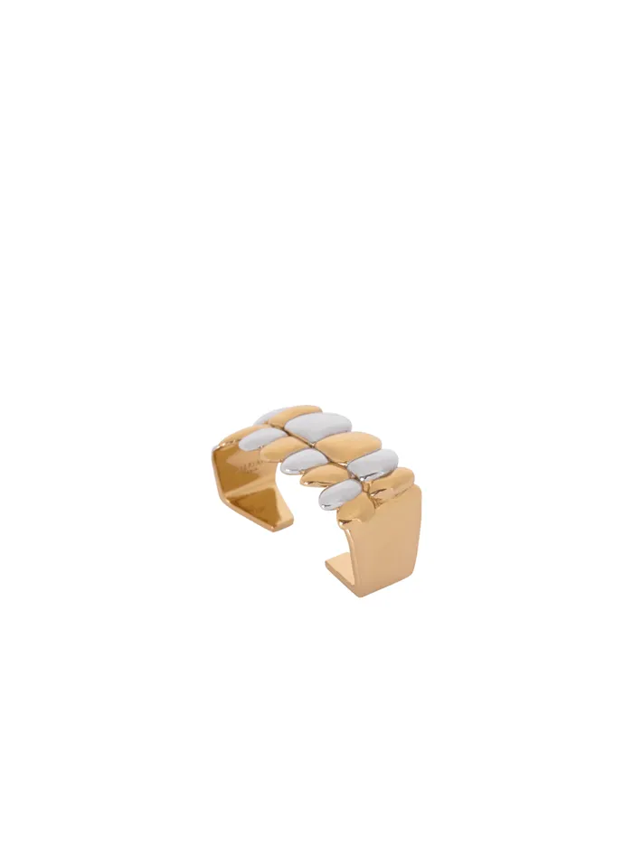 Brass Double Grillz Ring Gold Men Balmain Fashion Jewelry