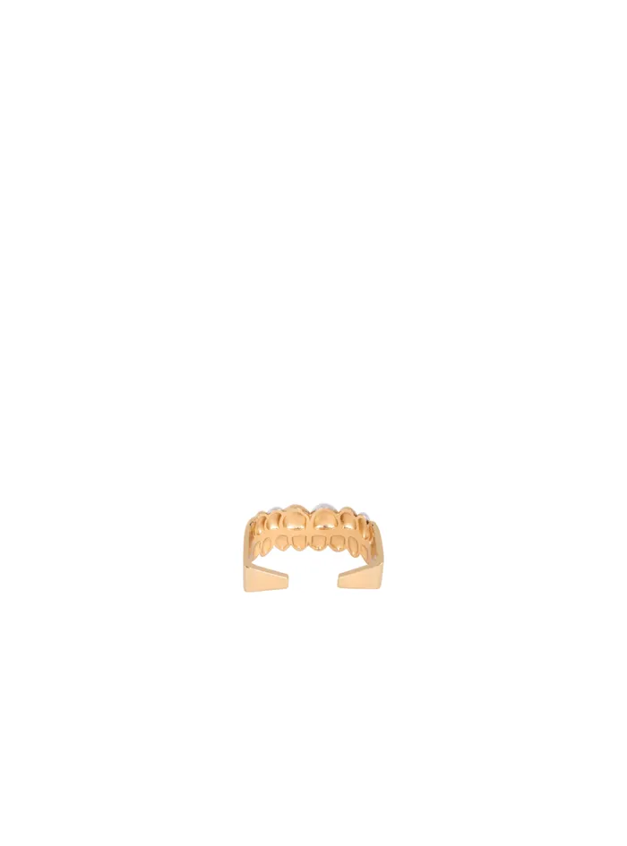 Brass Double Grillz Ring Gold Men Balmain Fashion Jewelry