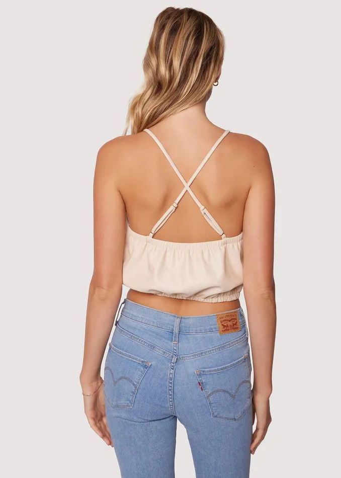 Brunch Affair Crop Top Cream Women Lost Wander Tops