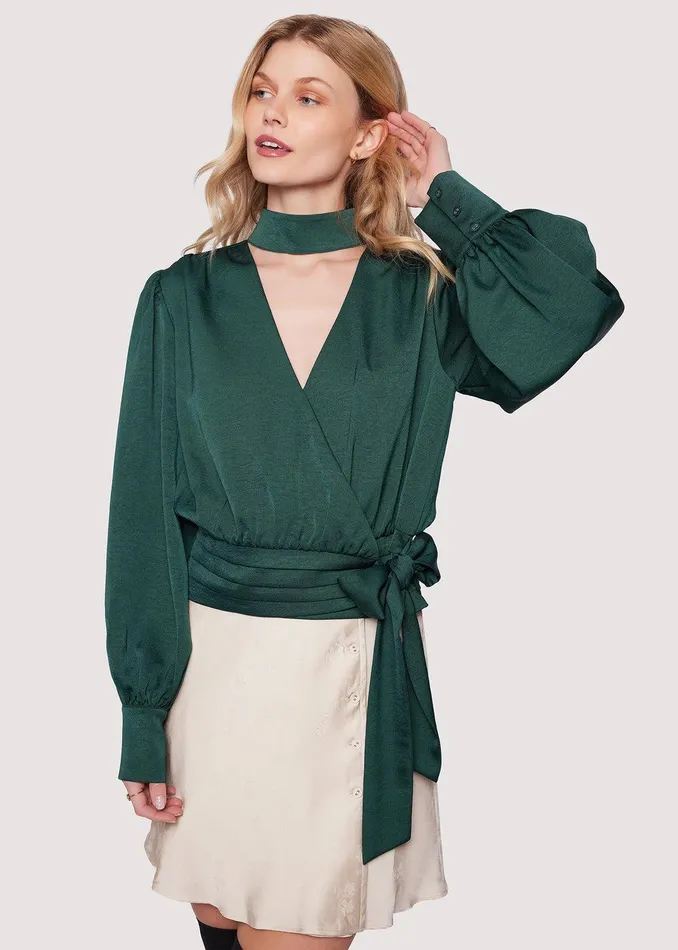 Calla Green Wrap Top Callagreen Women Lost Wander Tops