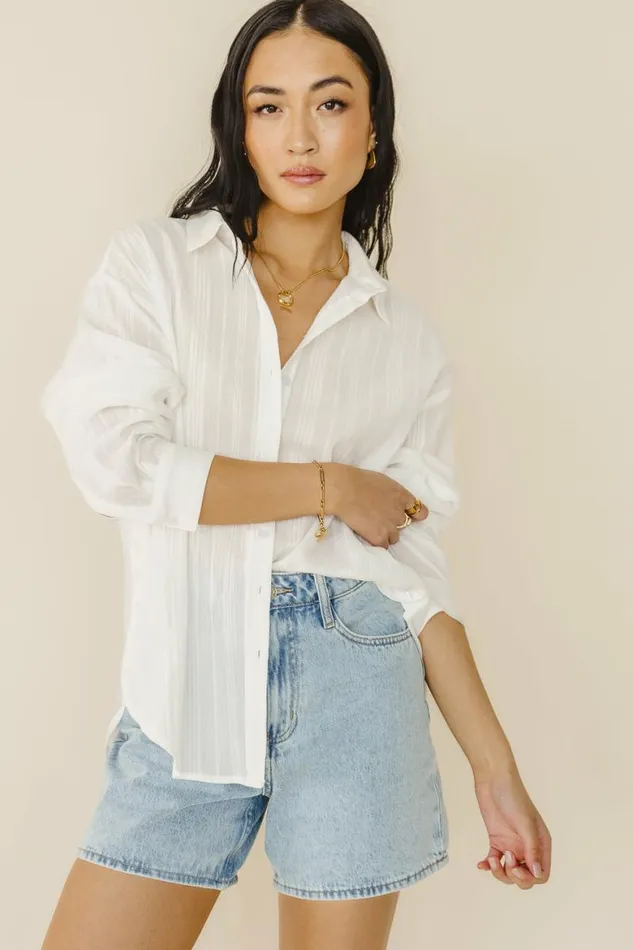 Cameron Button Up 8211 FINAL SALE Off White Women Bohme Tops