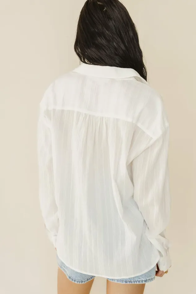 Cameron Button Up 8211 FINAL SALE Off White Women Bohme Tops