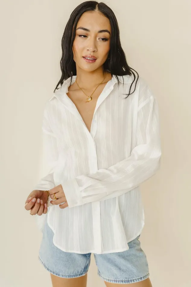 Cameron Button Up 8211 FINAL SALE Off White Women Bohme Tops