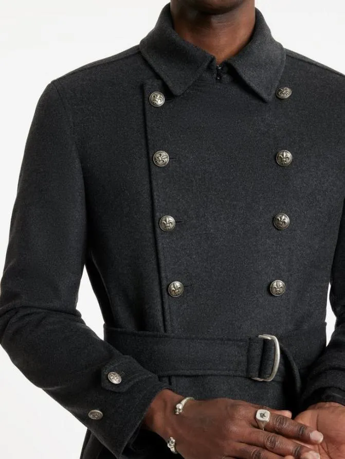 CANAL TRENCH COAT Dk Steel Htr Clothing John Varvatos Coats And Jackets