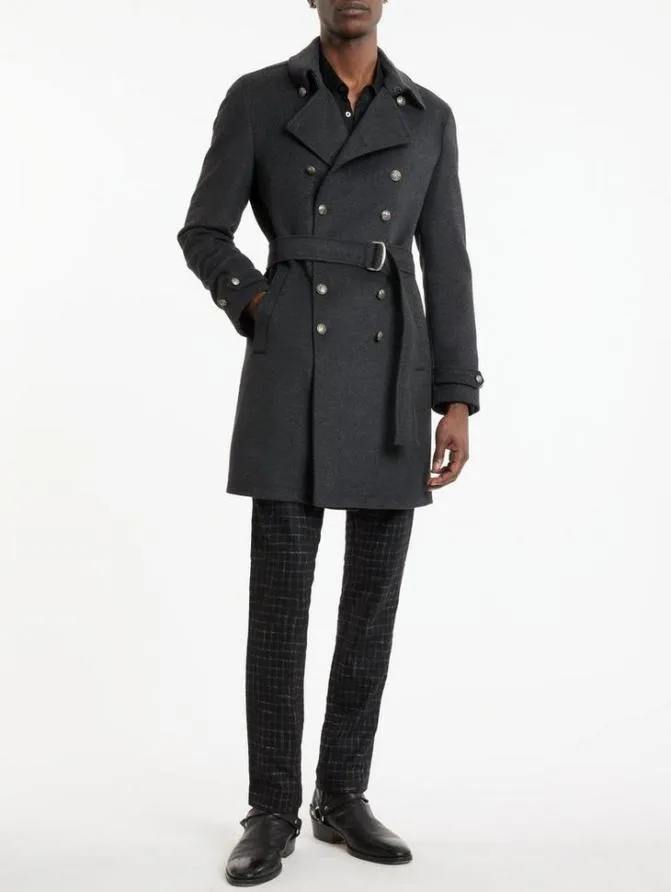 CANAL TRENCH COAT Dk Steel Htr Clothing John Varvatos Coats And Jackets