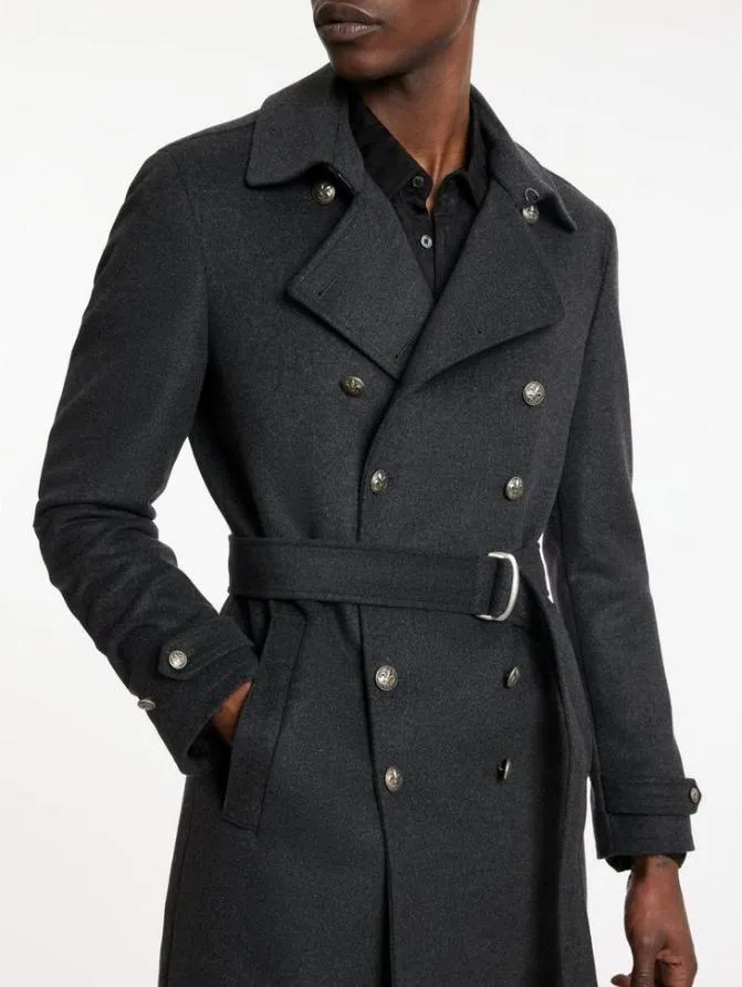 CANAL TRENCH COAT Dk Steel Htr Clothing John Varvatos Coats And Jackets