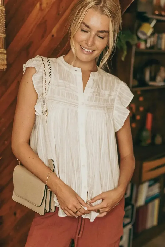 Capri Top 8211 FINAL SALE Off White Women Bohme Tops