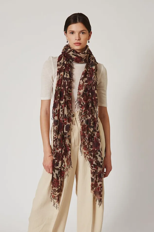 Cashmere And Silk Scarf Cedar Garden Women Chan Luu Scarves