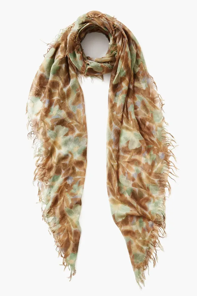 Cashmere And Silk Scarf Turquoise Floral Women Chan Luu Scarves
