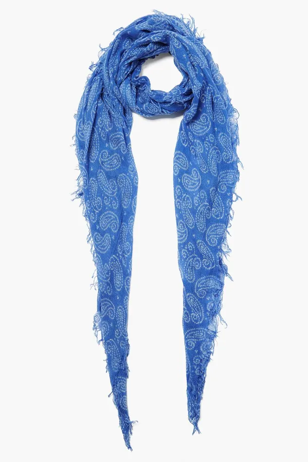 Cashmere And Silk Scarf Wedgewood Dotted Paisley Women Chan Luu Scarves