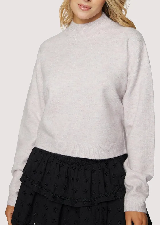 Cassie Mock Neck Pastelmelange Women Lost Wander Sweaters